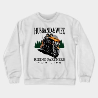 Husband & wife riding partners for life, Biker Crewneck Sweatshirt